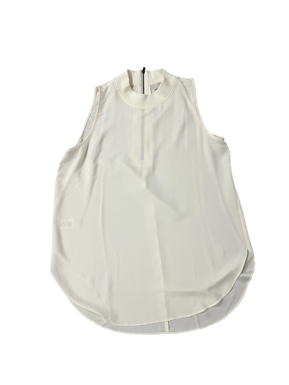 EUC Loft Outlet Women’s Chiffon Sleeveless Tank Blouse in Cream White